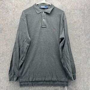 Polo By Ralph Lauren Polo Shirt Mens Medium Gray Pony Logo Long Sleeve Casual